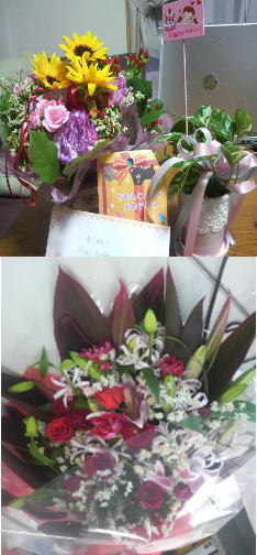 お花に囲まれて・・・