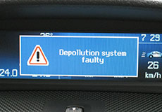 Depollution system faulty 排ガス装置の異常というような意味