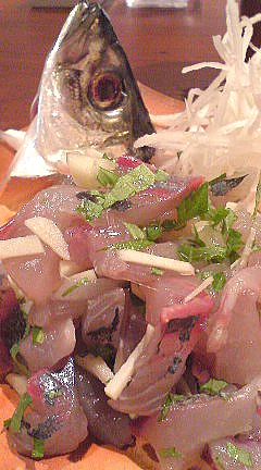 丸アジのタタキ