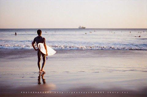 on the shore.
