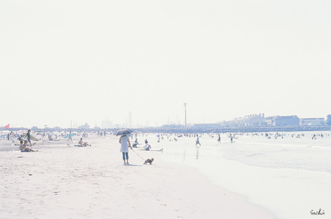 white beach.