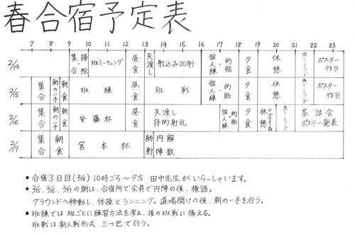 春合宿 前半 春合宿 前半